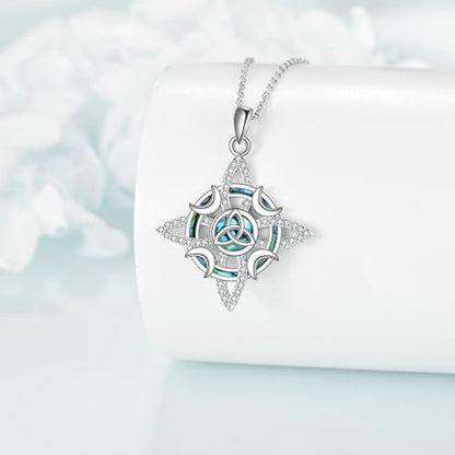 Witch Knot/Trinity/Triple Moon Necklace S925 Sterling Silver Protection Jewelry Gifts for Women - style: Witches Knot