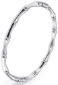 Stainless Steel Bamboo Design Bracelet Titanium Steel Bangle - color: Bamboo Silver