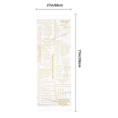 Presents for Women,White Religious Christian Jesus Loves Me Bible Verse Fringe Pashmina Shawl Wrap for Bridal Wedding Party - color: White Gold Inspirational