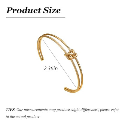 72ore Knot Bracelets for Women Gold Knot Bracelet Two Tone Knots Design Minimalist Wrist Jewelry for Daily Wear