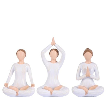 DOVDOV Yoga Figurine Set of 3, Zen Meditation Home Decor, Modern Art Pieces for Living Room Coffee Tables, Offices, Bookshelves, TV Consoles, and Mantelpiece Decorative Sculptures.