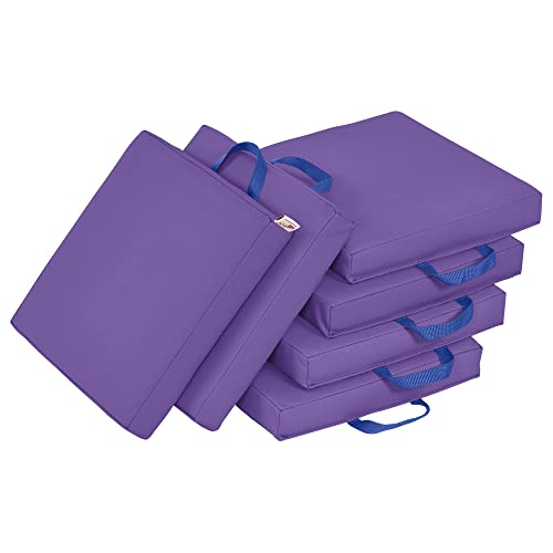 ECR4Kids SoftZone Square Floor Cushions with Handle, Flexible Seating, Purple, 6-Piece - color: Purple