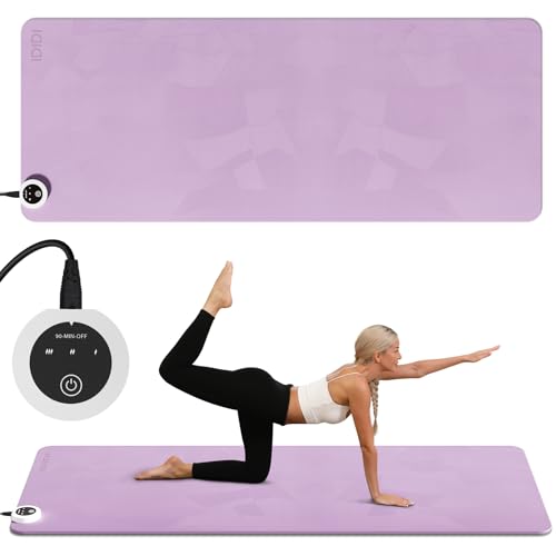 Heating yoga mat, warm yoga pad, more comfortable fitness mat in winter, yoga and meditation bio-mat - color: Purple