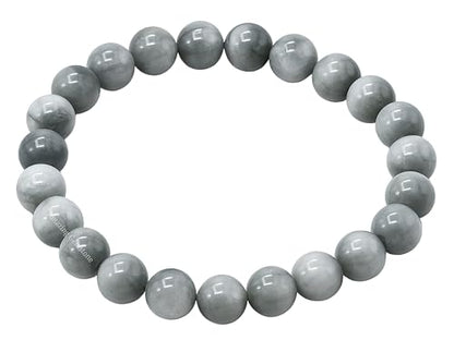 Amazing Gemstone Grey Cats Eye Bracelet for Women Men's Gifts - Protection Healing Crystal Bracelet - 8mm Gemstone Beaded Stretchable Bracelet Pulseras Para Hombres Mujer Stocking Stuffers Mothers Day Gift - color: Grey Cats Eye