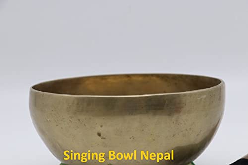 Handicraft Nepal Tibetan Handmade Singing Bowl 8'' for Yoga Meditation with Silk Cushion Made from Nepal