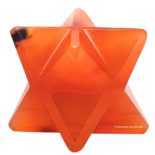 Amazing Gemstone Carnelian Merkaba Crystal - 0.75 Inches Metaphysical Merkaba Star for Meditation - Energetic Tetrahedron Crystal and Healing Stones for Spiritual Growth and Healing (15-20mm) - color: Carnelian, size: 15-20 mm