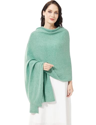 Soft Cashmere Blend Wrap Chic Scarf Stole for Women Wayfarer Travel Extra Large 87"x28" - color: Mottle Blackish Green