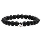Fashion Men Women Taiji Yin Yang Feng Shui Charm Bracelet Natural White Turquoise and Black Beaded Couple Bracelets Friendship Distance Bracelet Jewelry - color: Black