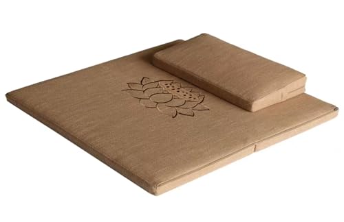 Meditation Cushion Set,Bolster Floor Pillows Seating for Adults Meditation, Zen Pad and Foldable Square Floor Pillows, Yoga Mats(Size:70x70cm(28x28inch),Color:Coffee) - color: Coffee, size: 70x70cm(28x28inch)