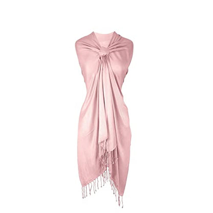 Peach Couture Women’s Pashmina Shawl Wrap – Warm Long Large Scarf for Evening Dress, Bridesmaid, Wedding & Bridal Wear - color: Baby Pink