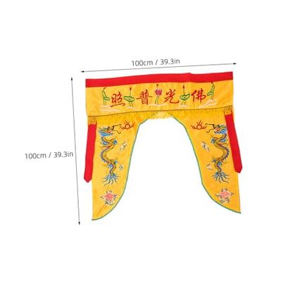 Cabilock Buddhist Temple Embroidered Hanging Curtain Worship Cloth Decorative Buddha Cover for Spiritual Adornment for Meditation Spaces