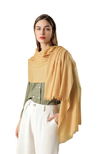 Jeelow Solid Color Scarf Wrap Shawl for Women Men – Soft Lightweight Head Scarf, All Season, Travel Beach Office Daily Wear - color: Ginger