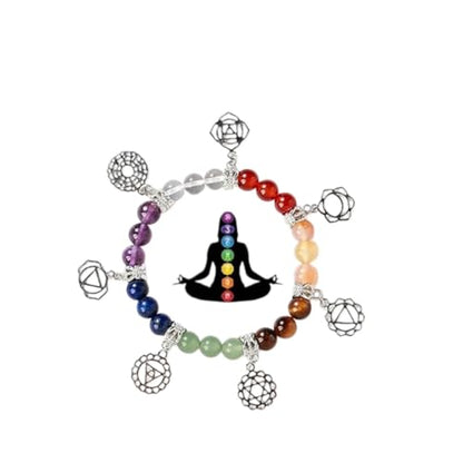AITELEI 7 Chakra Healing Bracelets with Real Stones Gemstone Healing Chakra Bracelet Yoga Meditation Bracelets for Protection, Energy Healing