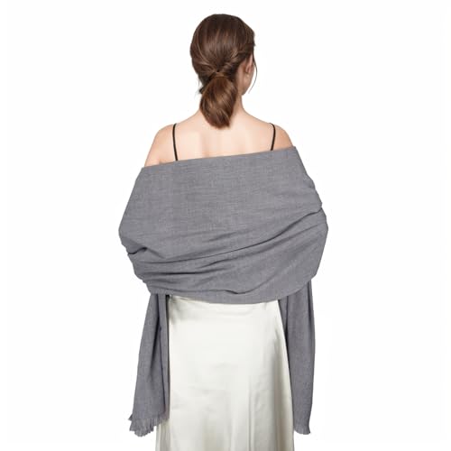Shawl Wraps for Women Pashmina Shawls and Wraps for Evening Dresses Large Soft Scarf Winter Scarf Wedding Shawl… - color: Grey