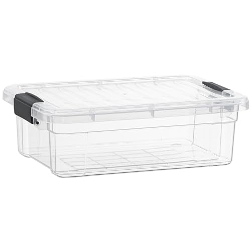 Superio Clear Storage Box with Lid, 2.3 Quart Plastic Container Bins for Organizing, Stackable Crates, BPA Free, Non Toxic, Odor Free, Organizers for Home, Office, School, and Dorm - size: 2.3 Quart