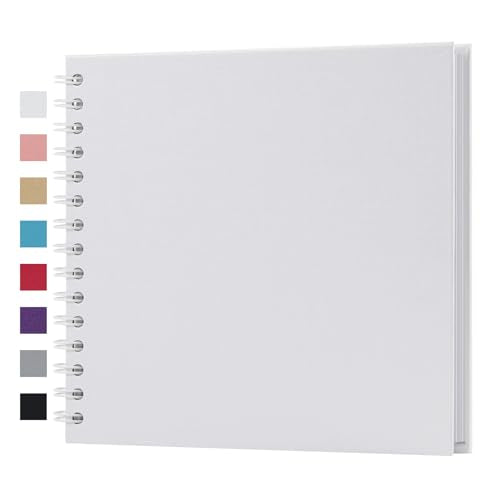 8 x 8 Inch DIY Scrapbook Album 40 Pages Hardcover Kraft Paper Scrap Book Photo Albums Memory Book for Wedding and Anniversary Family (White, 8 Inch) - color: White, size: 8 Inch 40 Pages