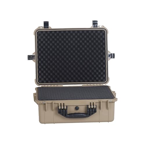 MEIJIA Portable All Weather Waterproof Protective Hard Case,Compact Camera Case with Customizable Fit Foam,Fit Use of Drones,Camera,Equipments, 20.62 x16.85x8.11inches(Desert Tan) - color: Desert Tan