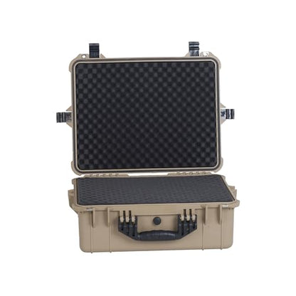 MEIJIA Portable All Weather Waterproof Protective Hard Case,Compact Camera Case with Customizable Fit Foam,Fit Use of Drones,Camera,Equipments, 20.62 x16.85x8.11inches(Desert Tan) - color: Desert Tan