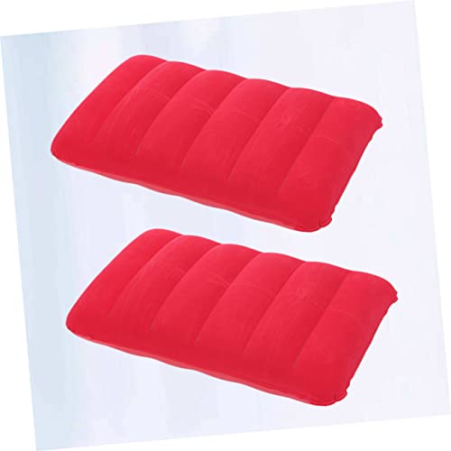 2 Pcs PVC Flocking Inflatable Waist Cushion Pillow for Outdoor Camping Portable Travel Nap Cushion 65x45cm Multifunctional Pillow for Office and Leisure