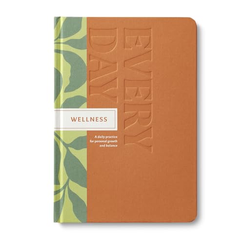 Compendium – Wellness Every Day Guided Journal: A Daily Practice for Personal Growth and Balance – A 5-Minute a Day Wellness Notebook – An Inspiring Daily Journal for Forming New Habits - color: Wellness Orange
