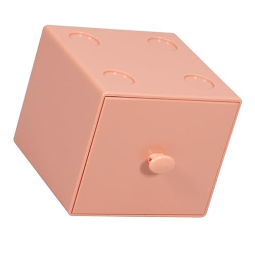 Stackable Desktop Organizer with Drawer, Storage Box for School Supplies, Desk Accessory, PS Building Blocks