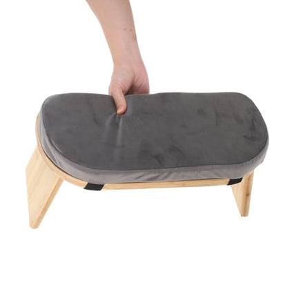 CHILDWEET Wood Folding Bench Stool with Cushion Ergonomic Prayer Chair and Zen Sitting at Home Or Studio