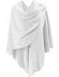 Womens Open Front Poncho Sweater Wrap Topper Knitted Elegant Shawls Cape for Spring Fall Winter - color: Series 1-ivory