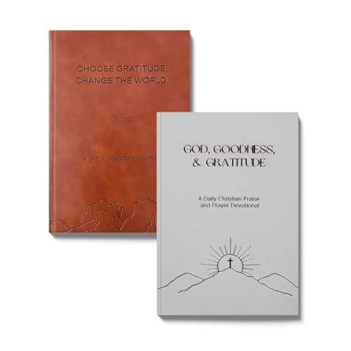 Gratitude Gifted Christian Prayer Journal - White with 5-Minute Guided Gratitude Journal - Brown for Men & Women