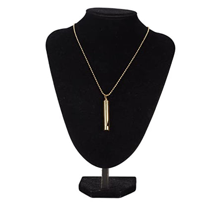 ANGGREK Whistle Necklace, Necklace Anxiety Relief Necklace Meditation Necklace Stainless Steel Whistle Necklace for Men Women - color: Gold