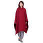 Unisex Meditation Buddhist Cloak Autumn Winter Warm Hooded Oversize Coat - color: Wine Red, size: X-Large