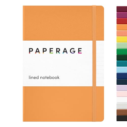 PAPERAGE Lined Journal Notebook, Hardcover Journal for Women & Men, 160 Pages, (5.6 in x 8 in), College Ruled Journaling Notebook for Work, School Supplies & Note Taking, (Marigold) - color: Marigold, style: A. Lined