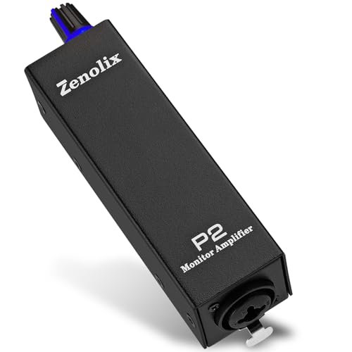 P2 Portable In Ear Monitor Amplifier, Headphone Amp with XLR/TRS Inputs 3.5mm Output, Enhanced Sound Quality, Durable Belt Clip, Guitar Headphone Amplifier with Stereo/Mono Switch for Performers,Black - color: Black