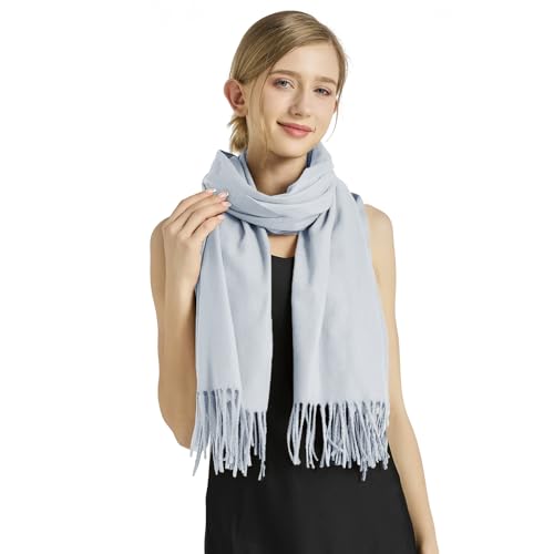 Ciormis Pashmina Scarf for Women, Soft Pashminas Shawls and Wraps for Evening Dresses, Wedding Bride Bridesmaid Shawls Scarf - color: Light Gray