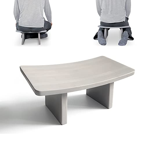Meditation Bench | Wide & Tall Sturdy Stable Cross Legged & Kneeling Stool | Easy on HIPS and Knees | Prayer Bench | Lightweight Sustainable Bamboo Stool