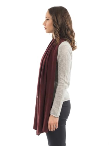 Dalle Piane Cashmere Womens Wool Cashmere Blend Stole Soft Italian Shawl Wrap for Wedding Evening Gift Made in Italy - color: Bordeaux