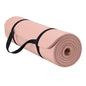 Gaiam Essentials 2/5" Thick (10mm) Yoga & Pilates, Fitness & Exercise Mat with Easy-Cinch Carrier Strap Cusion Support For Fitness and Gym Workouts - color: French Rose
