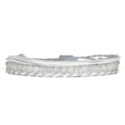 Handmade Healing Bracelet,6mm Natural Gem Stone Bracelet rope bracelet - color: Moonstone (New Beginnings), size: 4mm