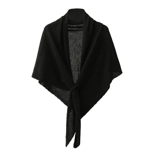 Cashmere Blend Shawl Wraps for Women,Cashmere Poncho Pashmina for Women Travel Scarf for All-Season with Gift Box - color: Black