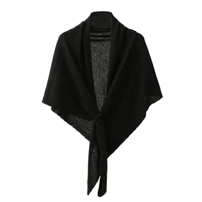 Cashmere Blend Shawl Wraps for Women,Cashmere Poncho Pashmina for Women Travel Scarf for All-Season with Gift Box - color: Black