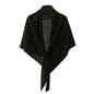 Cashmere Blend Shawl Wraps for Women,Cashmere Poncho Pashmina for Women Travel Scarf for All-Season with Gift Box - color: Black