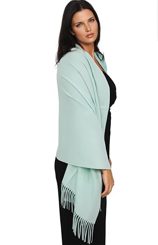 Ocomfly 100% Pashmina Scarf for Women - Premium Womens Scarves - Gift Boxed - Shawls or Wraps - Ultra Soft and Warm - color: Spring Green