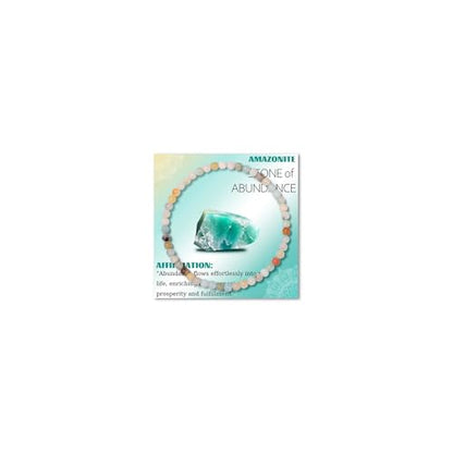 Crystal Beaded Bracelets for Women 4mm Clear Quartz Bead Handmade Gemstone Stretch Elastic Bracelet Natural Stone Crystal Healing Reiki Spiritual Jewelry Gifts - color: Amazonite, size: 4mm