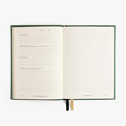 Notes to Mindfulness Daily Journal for Women With Prompts, Illustrated Gratitude & Positivity Journal, Undated Guided Journal, Hardbound Wellness Journal - Intelligent Change x Chelsea Kauai (Sage - color: Sage Green