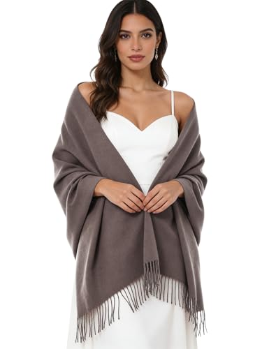 Sumolux Scarf for Women Pashmina Shawls Wraps for Evening Dresses Wedding Bridesmaid Gifts Winter Warm Soft Scarves - color: Mocha