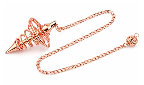 Lightweight Copper Reiki Pendulum for Dowsing, Chakra Testing & Divination – Spiral Cone Healing Tool for Meditation, Energy Balance & Negative Energy Removal - color: Spiral Cone Copper Metal Pendulum