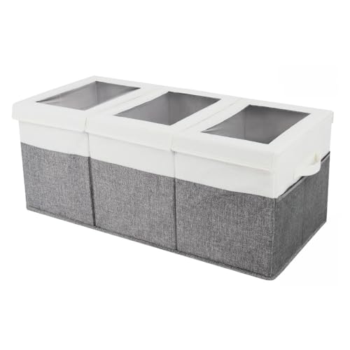 Extra Large Storage Box Bin with Lid and Dividers, Collapsible Storage Chest Organizers, Organizer Box for Closet,Dorm Room,Living Room,Bedroom 30 * 13 * 12 Inches