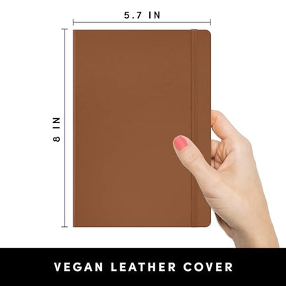 PAPERAGE Lined Journal Notebook, Hardcover Journal for Women & Men, 160 Pages, (5.6 in x 8 in), College Ruled Journaling Notebook for Work, School Supplies & Note Taking, (Cognac) - color: Cognac, style: A. Lined