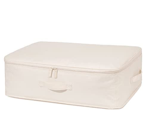 Decorative Basket Rectangular Fabric Storage Bin Organizer Basket with Handles for Clothes Storage (24 x 15.3 x 7, Beige) - size: 24 x 15.3 x 7''