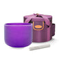 TOPFUND Violet A# Note Crystal Singing Bowl Pineal Chakra 8 inch with Heavy Duty Carrying Case and Suede Mallet - color: Violet A# Note, size: 8 inch