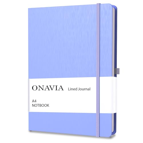 A4 Lined Journal Notebook, 8mm Ruled Notepad, Journaling for Writing, Work, School, Travel and Note Taking, Hardcover 160 Pages (80 Sheets) 8.27 x 11.6 inches (Cornflower Blue) - color: Cornflower Blue